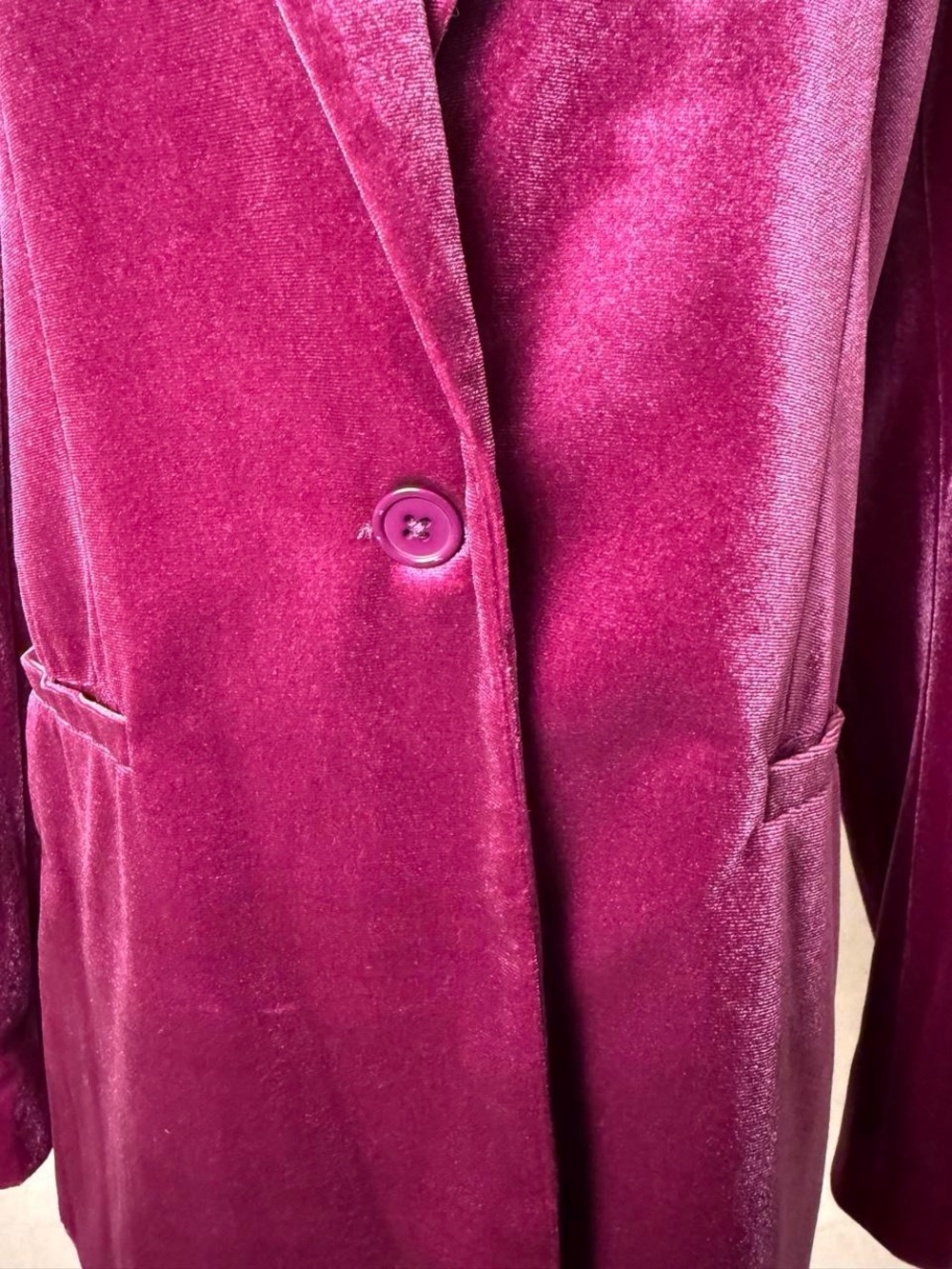 Nine West Raspberry Velvet Blazer - Picture 3 of 6